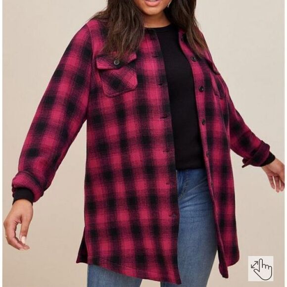 Torrid Cotton Midi Shacket size 1 fit XL or 1X - Picture 1 of 13